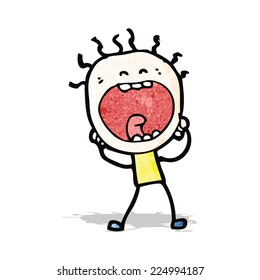 cartoon screaming doodle man