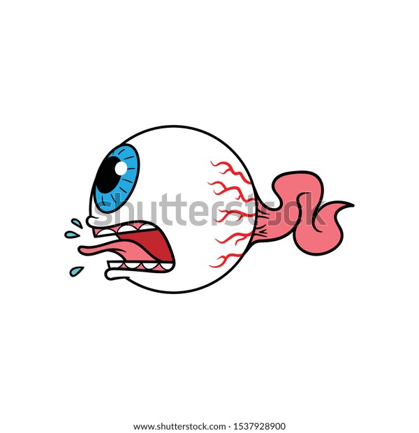 Cartoon Screaming Eyeball Vector Illustration Stock Vector (Royalty ...