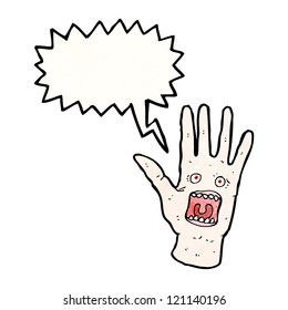 cartoon screaming hand