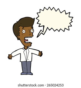 caricatura gritando a un hombre con burbuja de habla