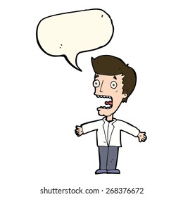 caricatura gritando a un hombre con burbuja de habla