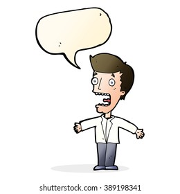 caricatura gritando a un hombre con burbuja de habla