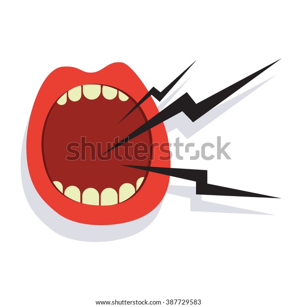 Cartoon Screaming Mouth Icon Isolated On Stock Vector (Royalty Free