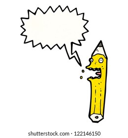 cartoon screaming pencil