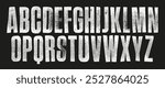 Cartoon Screen Print Font. Individually textured characters with a rough halftone screen print texture. Unique design font