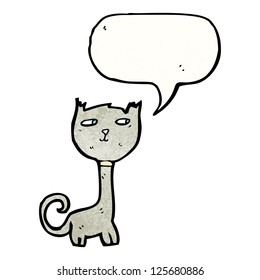 cartoon scruffy cat with speech bubble