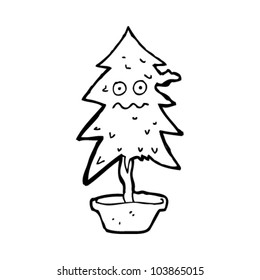 Weihnachtsbaum mit Karikatur