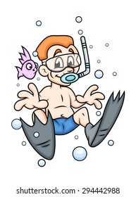 Cartoon Scuba Diver