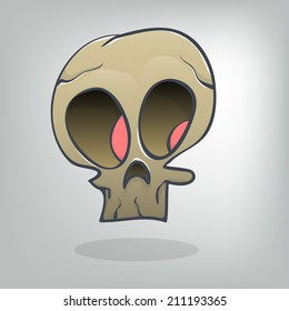Cartoon scull. Vector illustration.
