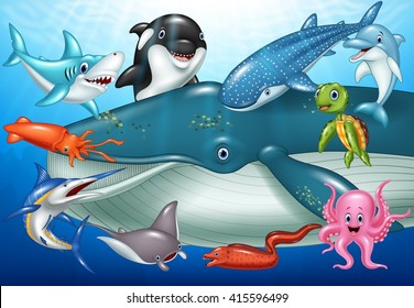 Cartoon sea animals