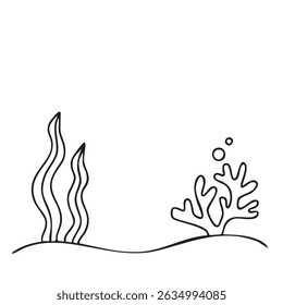 Cartoon sea, sea animals, underwater, summer picture elements, illustration