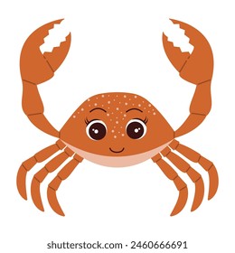 Cartoon  sea crab Ocean animal Exotic underwater cute creature Marine life Isolated Backgrounds
