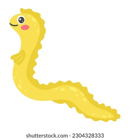 Cartoon sea eel. Sea animal. Vector illustration.
