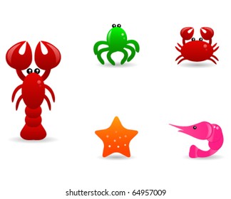 Cartoon sea life