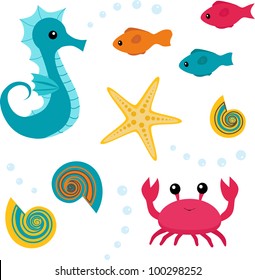 Cartoon sea life set 3