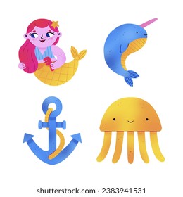 Cartoon Sea Life vector clipart