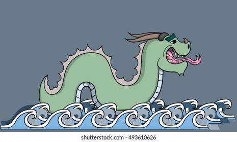 Vektor Stok Cartoon Sea Monster (Tanpa Royalti) 493610626 | Shutterstock