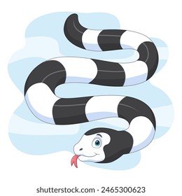 cartoon sea snake on white background