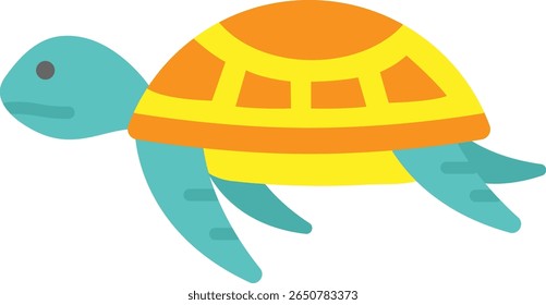 Cartoon Sea Turtle with Shell Design