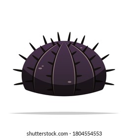 Ilustración aislada del vector del erizo marino de dibujos animados