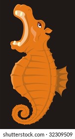 Cartoon of a seahorse with hippos head
