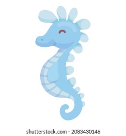 Cartoon seahorse vector graphics isolated on white background.