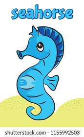 Cartoon seahorse vector illustration