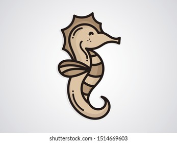 Cartoon Seahorses on white background