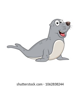 Seal Animal Cartoon Character Isolated On Stock Vector (Royalty Free ...