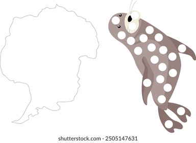 Cartoon seal and Antarctica, illustration