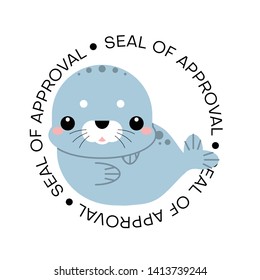 Cartoon seal of approval. Vector illustration