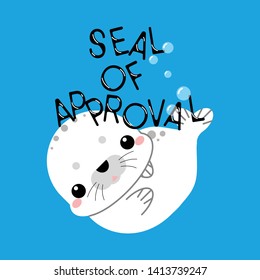 Cartoon seal of approval. Vector illustration