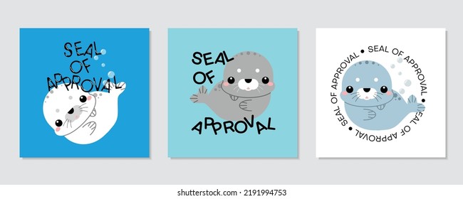 Cartoon seal of approval. Vector illustration.