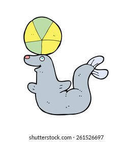 cartoon seal with ball