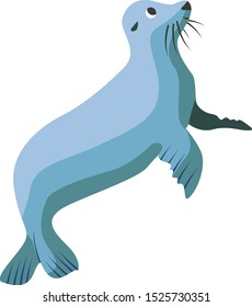 Cartoon seal flat vector illustration