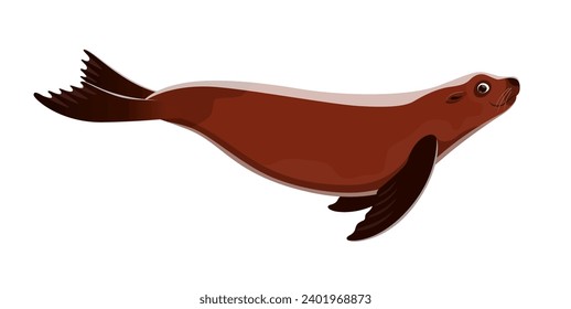 cartoon seal sea animal. Arctic sea fauna or ocean wildlife, zoo or circus animal cute mascot, seal or sealion isolated vector funny character. North and antarctic nature, marine life personage