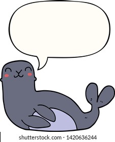 cartoon seal with speech bubble