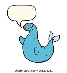 cartoon seal with speech bubble
