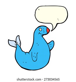 cartoon seal with speech bubble