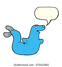 cartoon seal with speech bubble