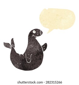 cartoon seal with speech bubble