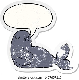 sello de caricatura con una burbuja de habla angustiada pegatina vieja
