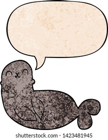 Cartoon-Siegel mit Sprachblase im Retro-Stil