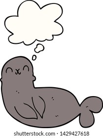 sello de caricatura con burbuja de pensamiento