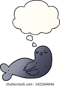 sello de dibujos animados con burbuja de pensamiento en un estilo de gradiente suave