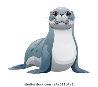 Cartoon seal vector illustration isolated on white background