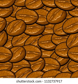 cartoon seamless background pattern, coffee beans