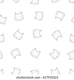 Cartoon Seamless Cat Pattern. Endless texture can be used for wallpaper,printing on fabric, paper, scrapbooking.