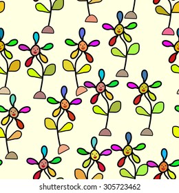 cartoon seamless children wallpaper for child room or fun fabric