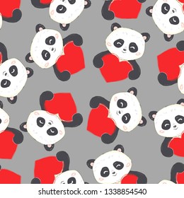 Cartoon Seamless Panda Pattern